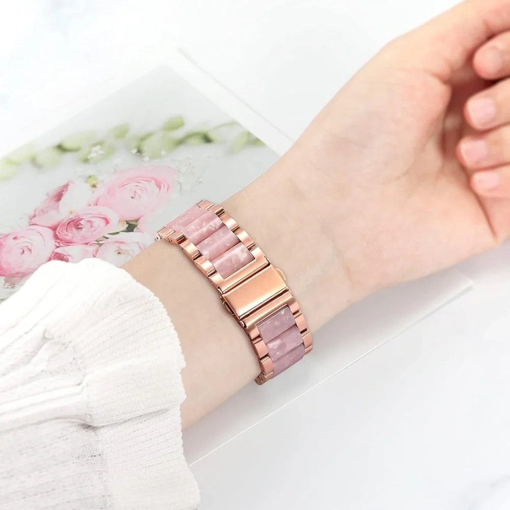 Samsung Galaxy Watch Gear S2 Classic Rose Gold Metal Link Band TRUMiRR New